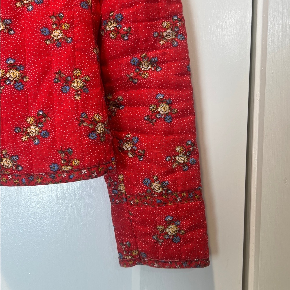 Vintage Cleveland Street Red Floral 1970s Embroidered Women's Jacket size 5. - Picture 3 of 11